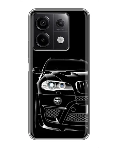Чехол для Xiaomi Redmi Note 13 (5G) с картинкой «Темный силуэт BMW»