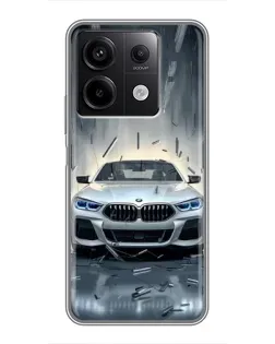 Чехол для Xiaomi Redmi Note 13 (5G) с картинкой «BMW в свете фар»