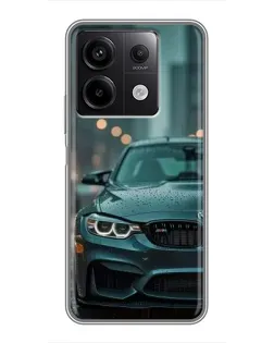 Чехол для Xiaomi Redmi Note 13 (5G) с картинкой «BMW в огнях города»
