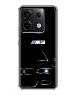 Чехол для Xiaomi Redmi Note 13 (5G) с картинкой «Минималистичный принт BMW M3»
