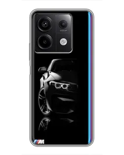 Чехол для Xiaomi Redmi Note 13 (5G) с картинкой «Силуэт BMW в темноте»