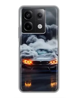 Чехол для Xiaomi Redmi Note 13 (5G) с картинкой «BMW в дыму»