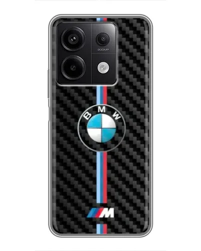 Чехол для Xiaomi Redmi Note 13 (5G) с картинкой «Эмблема BMW и карбон»