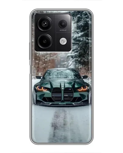 Чехол для Xiaomi Redmi Note 13 (5G) с картинкой «BMW в зимнем лесу»