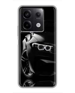 Чохол для Xiaomi Redmi Note 13 (5G) з картинкою «Чорна BMW — профіль»