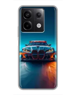 Чохол для Xiaomi Redmi Note 13 (5G) з картинкою «BMW — вогні неону»