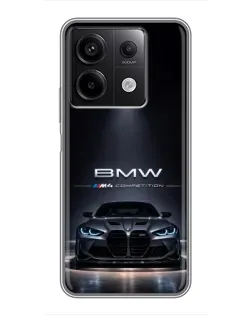 Чохол для Xiaomi Redmi Note 13 (5G) з картинкою «BMW крізь нічне місто»