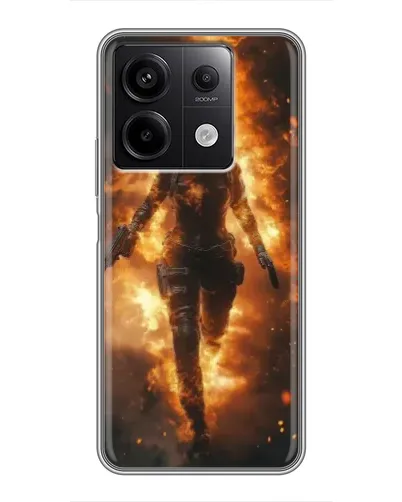 Чехол для Xiaomi Redmi Note 13 (5G) с картинкой «BMW — скорость в дожде»
