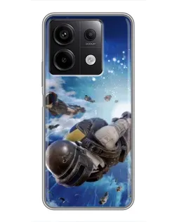 Чехол для Xiaomi Redmi Note 13 (5G) с картинкой «Десант PUBG — прыжок»