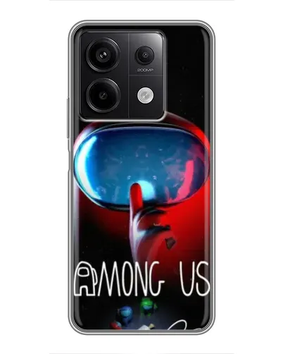 Чехол для Xiaomi Redmi Note 13 (5G) с картинкой «Красный импостер — макро»
