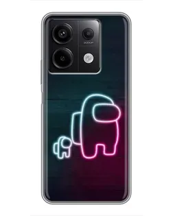 Чехол для Xiaomi Redmi Note 13 (5G) с картинкой «Among Us неон-арт»