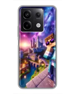 Чехол для Xiaomi Redmi Note 13 (5G) с картинкой «Стив и космос» Чехол для Xiaomi Redmi Note 13 (5G) с картинкой «Стив и космос»