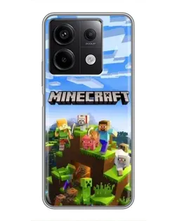 Чехол для Xiaomi Redmi Note 13 (5G) с картинкой «Minecraft классический мир»