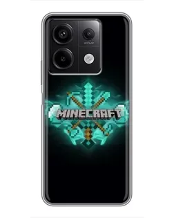 Чехол для Xiaomi Redmi Note 13 (5G) с картинкой «Minecraft Diamond лого»