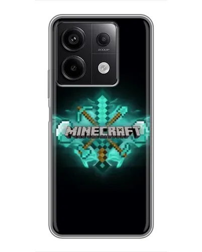 Чехол для Xiaomi Redmi Note 13 (5G) с картинкой «Minecraft Diamond лого»