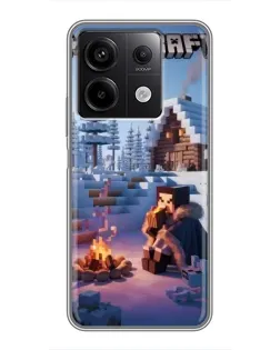 Чехол для Xiaomi Redmi Note 13 (5G) с картинкой «Зимний Minecraft»