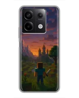 Чехол для Xiaomi Redmi Note 13 (5G) с картинкой «Стив у башни»