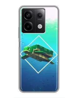 Чехол для Xiaomi Redmi Note 13 (5G) с картинкой «Черепаха Minecraft»