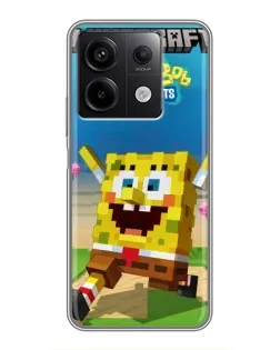 Чохол для Xiaomi Redmi Note 13 (5G) з картинкою «Губка Боб Minecraft»