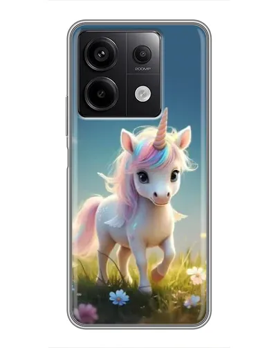 Чехол для Xiaomi Redmi Note 13 (5G) с картинкой «Единорог на поляне»