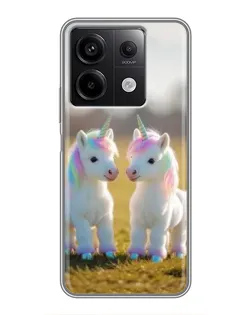 Чехол для Xiaomi Redmi Note 13 (5G) с картинкой «Пара единорогов»