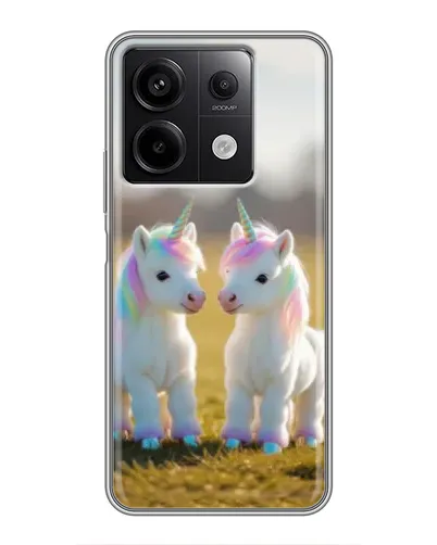 Чехол для Xiaomi Redmi Note 13 (5G) с картинкой «Пара единорогов»