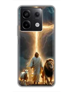 Чехол для Xiaomi Redmi Note 13 (5G) с картинкой «Лев Иуды и Свет» Чехол для Xiaomi Redmi Note 13 (5G) с картинкой «Лев Иуды и Свет»