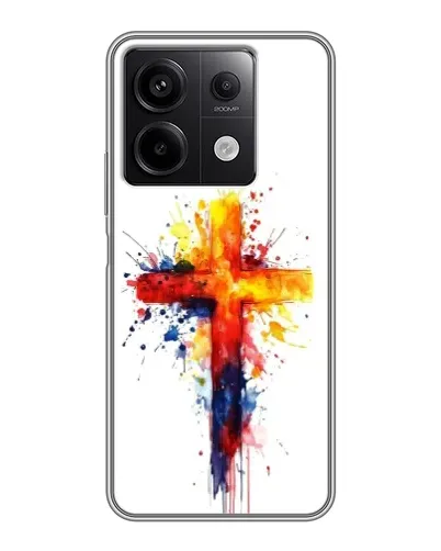Чехол для Xiaomi Redmi Note 13 (5G) с картинкой «Акварельный крест»