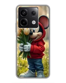 Чехол для Xiaomi Redmi Note 13 (5G) с картинкой «Микки с тюльпанами» Чехол для Xiaomi Redmi Note 13 (5G) с картинкой «Микки с тюльпанами»