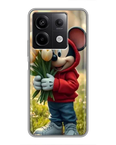 Чехол для Xiaomi Redmi Note 13 (5G) с картинкой «Микки с тюльпанами»