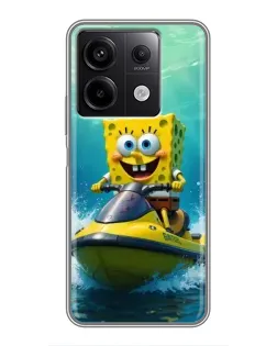 Чехол для Xiaomi Redmi Note 13 (5G) с картинкой «Спанч Боб на гидроцикле» Чехол для Xiaomi Redmi Note 13 (5G) с картинкой «Спанч Боб на гидроцикле»