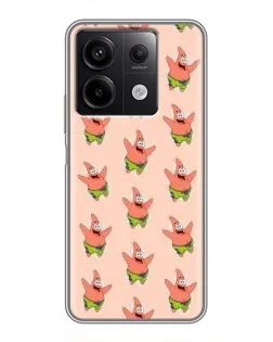 Чехол для Xiaomi Redmi Note 13 (5G) с картинкой «Патрик Стар паттерн»