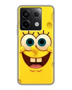 Чехол для Xiaomi Redmi Note 13 (5G) с картинкой «Губка Боб улыбка»