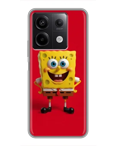 Чехол для Xiaomi Redmi Note 13 (5G) с картинкой «Спанч Боб на красном»