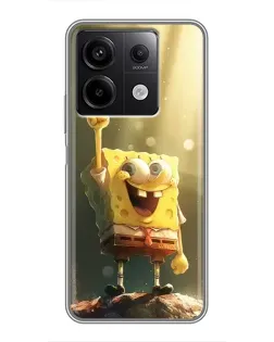 Чехол для Xiaomi Redmi Note 13 (5G) с картинкой «Сияющий Спанч Боб»