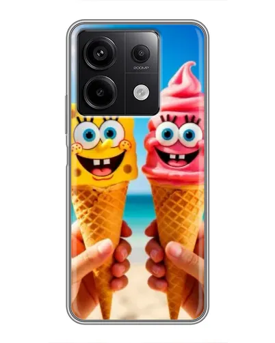 Чехол для Xiaomi Redmi Note 13 (5G) с картинкой «Спанч Боб мороженое»