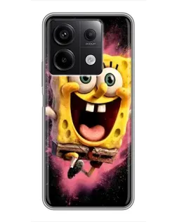 Чехол для Xiaomi Redmi Note 13 (5G) с картинкой «Взрывной Спанч Боб»