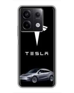 Чехол для Xiaomi Redmi Note 13 (5G) с картинкой «Tesla Model Y»