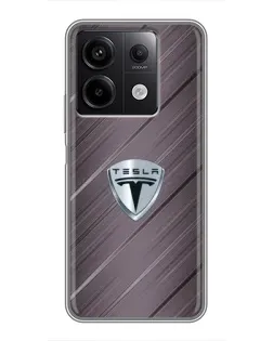 Чехол для Xiaomi Redmi Note 13 (5G) с картинкой «Металлическая текстура Tesla»