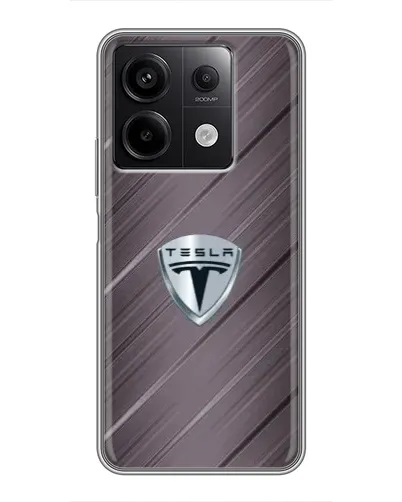 Чехол для Xiaomi Redmi Note 13 (5G) с картинкой «Металлическая текстура Tesla»