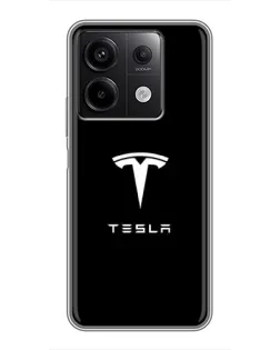 Чехол для Xiaomi Redmi Note 13 (5G) с картинкой «Tesla White Logo»