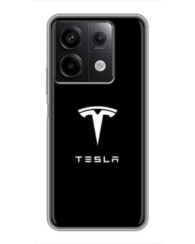 Чехол для Xiaomi Redmi Note 13 (5G) с картинкой «Tesla White Logo»