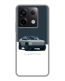 Чехол для Xiaomi Redmi Note 13 (5G) с картинкой «Серебристый Cybertruck Tesla»