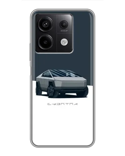 Чехол для Xiaomi Redmi Note 13 (5G) с картинкой «Серебристый Cybertruck Tesla»