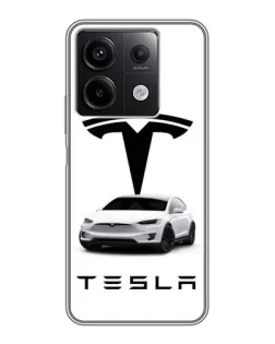 Чехол для Xiaomi Redmi Note 13 (5G) с картинкой «Tesla White Style»