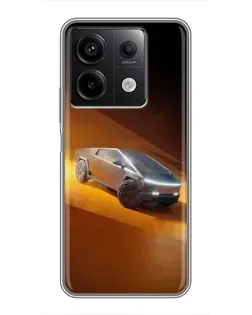 Чехол для Xiaomi Redmi Note 13 (5G) с картинкой «Cybertruck в пустыне»