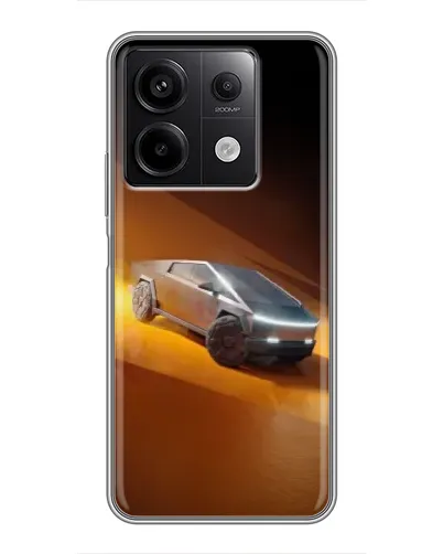 Чехол для Xiaomi Redmi Note 13 (5G) с картинкой «Cybertruck в пустыне»