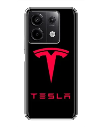 Чехол для Xiaomi Redmi Note 13 (5G) с картинкой «Tesla Red Logo»