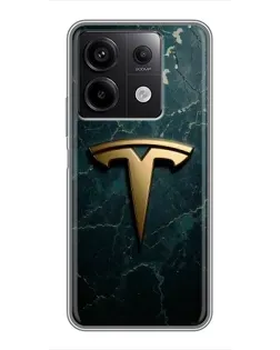 Чехол для Xiaomi Redmi Note 13 (5G) с картинкой «Мраморная Tesla Gold»