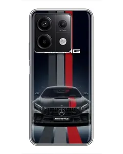 Чехол для Xiaomi Redmi Note 13 (5G) с картинкой «Mercedes — белый карбон»